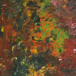 Painting in shades of bronws, greens and yellows