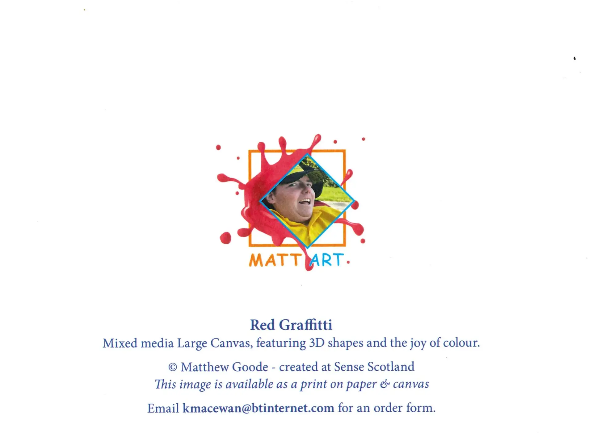 text and image of person