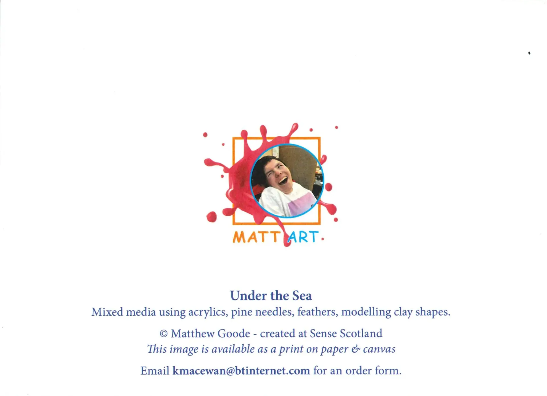 Matt Art "Under the Sea" Greetings Card - Image 4