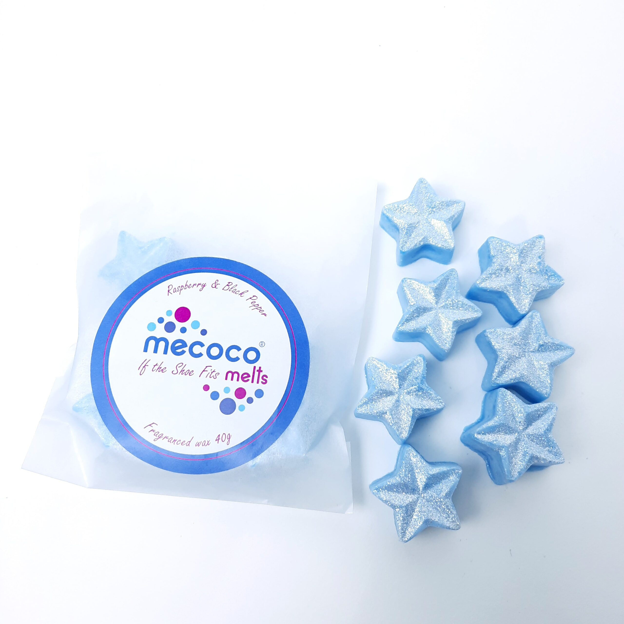If the Shoe Fits / Raspberry & Black Pepper, Blue Scented Soy Wax Melts refill bag - Image 4