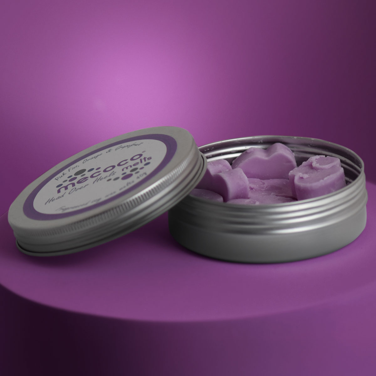 Head Over Heels / Pink Fizz & Citrus, Purple Scented Soy Wax Melts Tin - Image 4