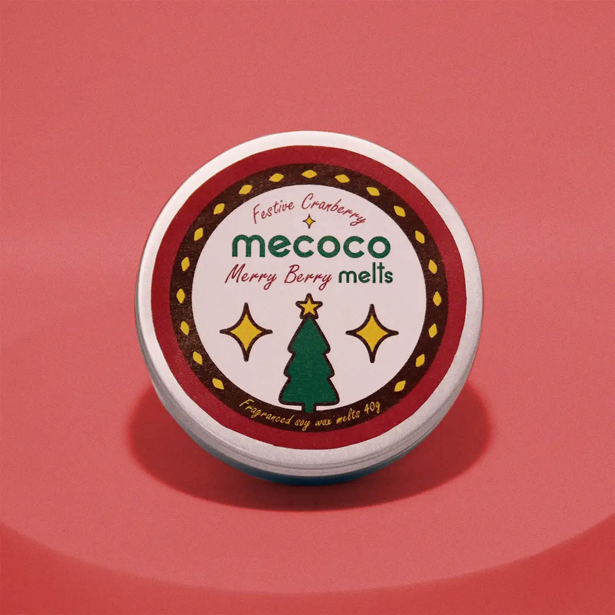Merry Berry / Festive Cranberry Scented Soy Wax Melts Tin - Image 2