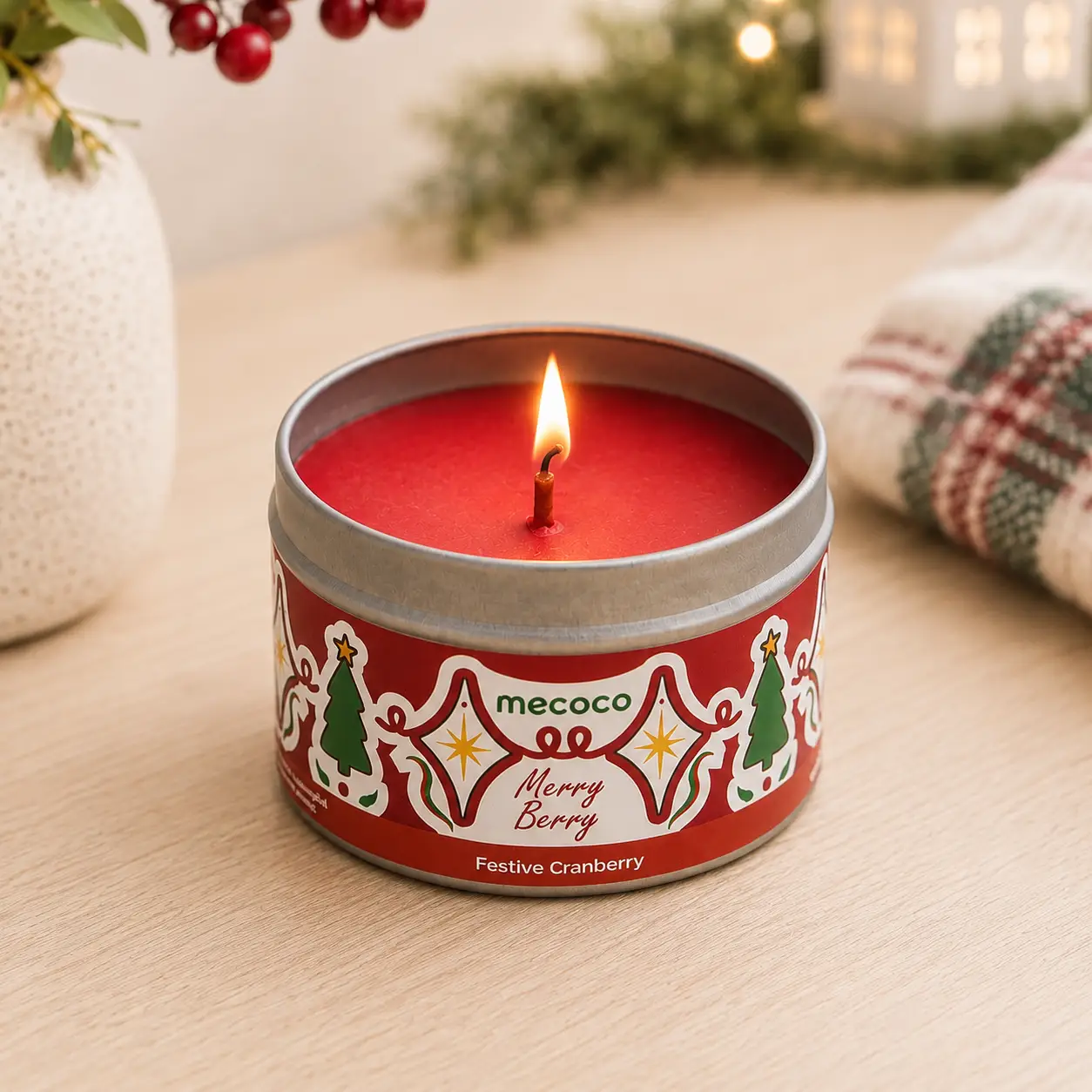 Merry Berry / Festive Cranberry Scented Soy Wax Candles