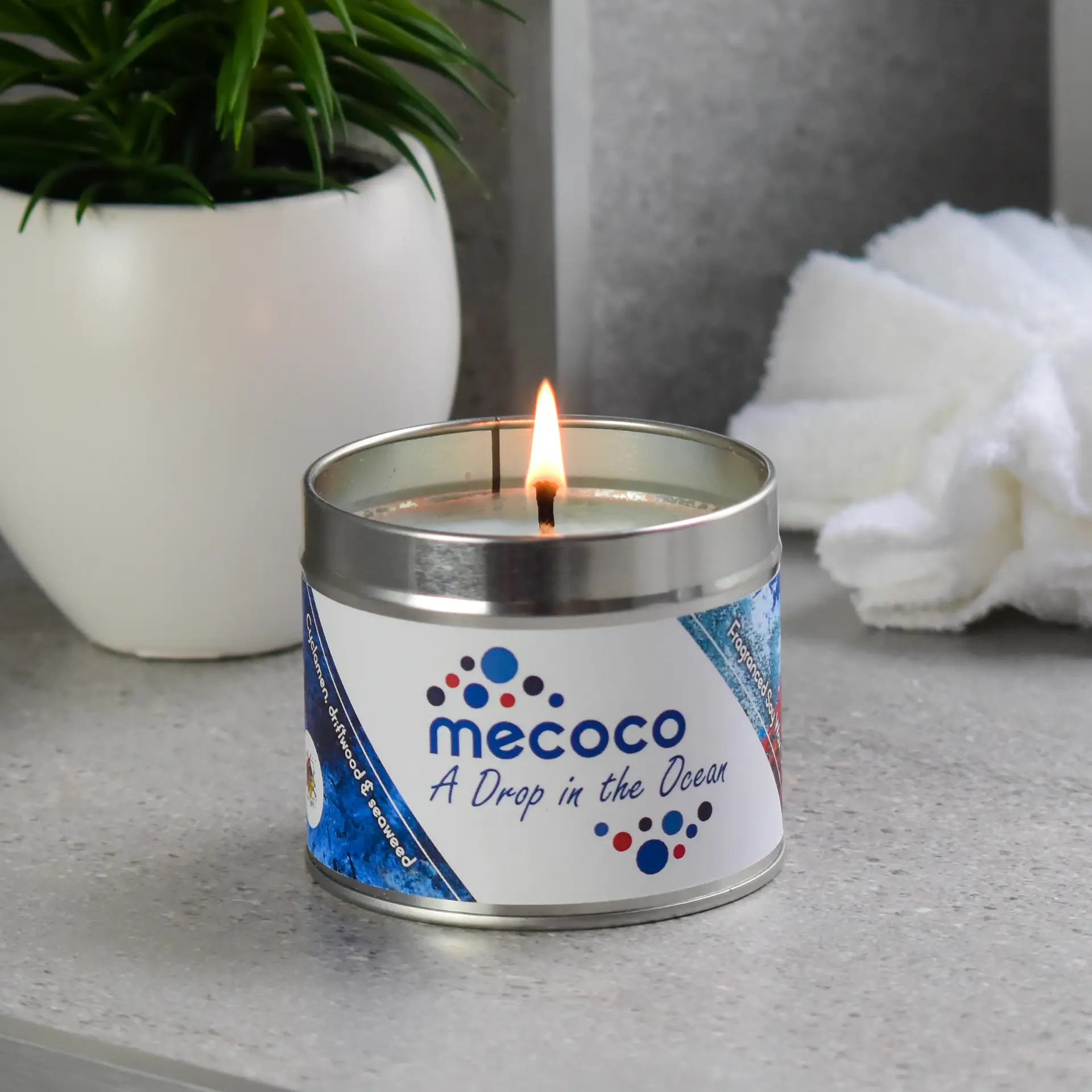 A Drop in the Ocean / Rocksalt & Driftwood, Blue Scented Soy Wax Candles