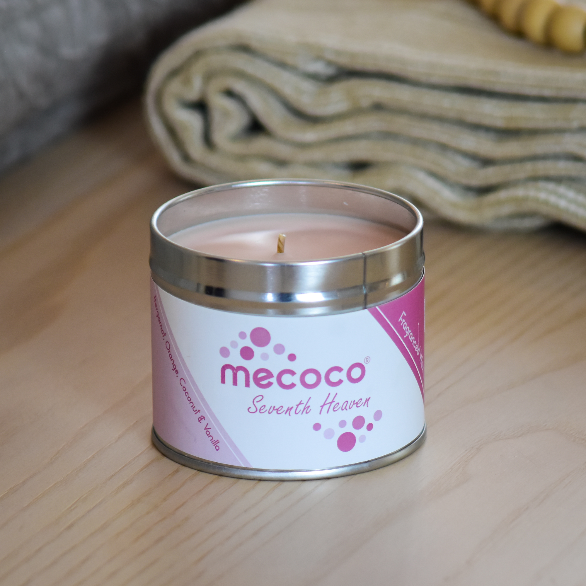 Seventh Heaven / Orange, Coconut, Bergamot & Vanilla, Pink Scented Soy Wax Candles - Image 3